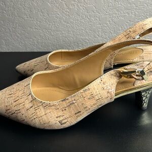 J.Renee Slingback Heels – Natural Cork Finish Size 10W